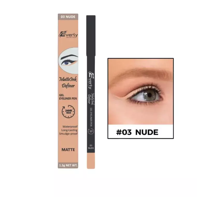 Everly Beauties Matte Ink Definer Gel Eyeliner Pen #03 Nude (1.5gm)