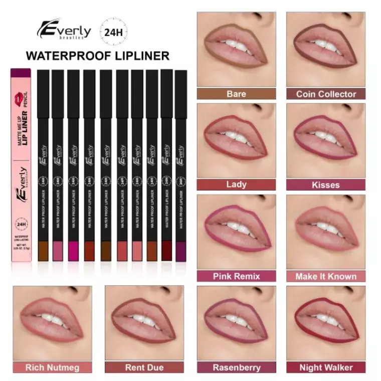 Everly Beauties Matte Me Up Lip Liner Pencil - Dark Brown (1.5gm)