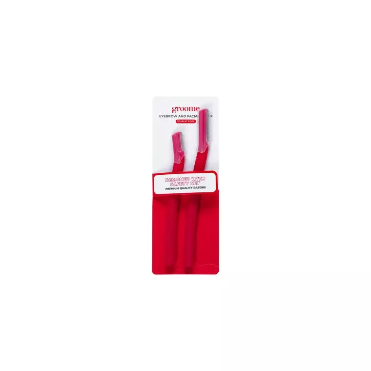 Groome Eyebrow And Facial Razor-Scarlet Edge (2pcs)