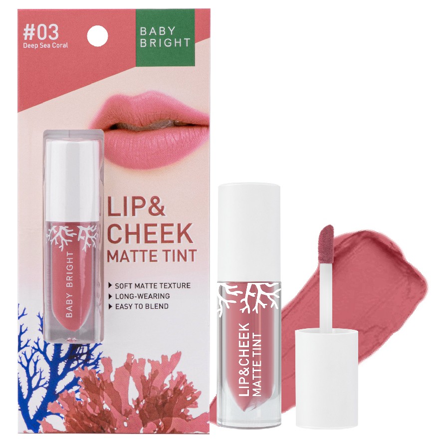 Baby Bright Lip & Cheek Matte Tint #04 Spiced Coral (2.4gm)