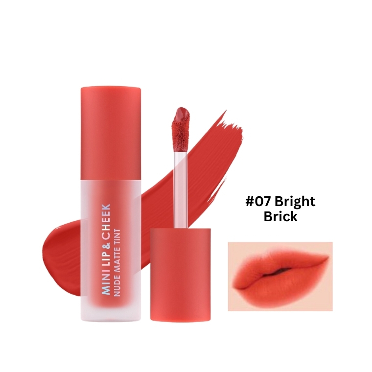 Cathy Doll Mini Lip & Cheek Nude Matte Tint #07 Bright Brick (2.1gm)