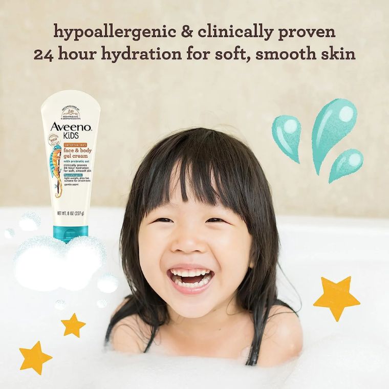 Aveeno Kids Face & Body Gel Cream For Sensitive Skin (227gm)