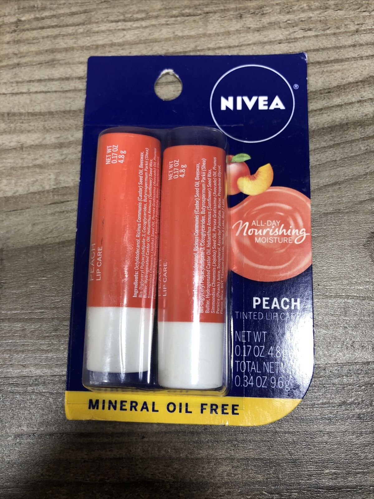 Nivea Tinted Lip Care  Peach - 2 Pack