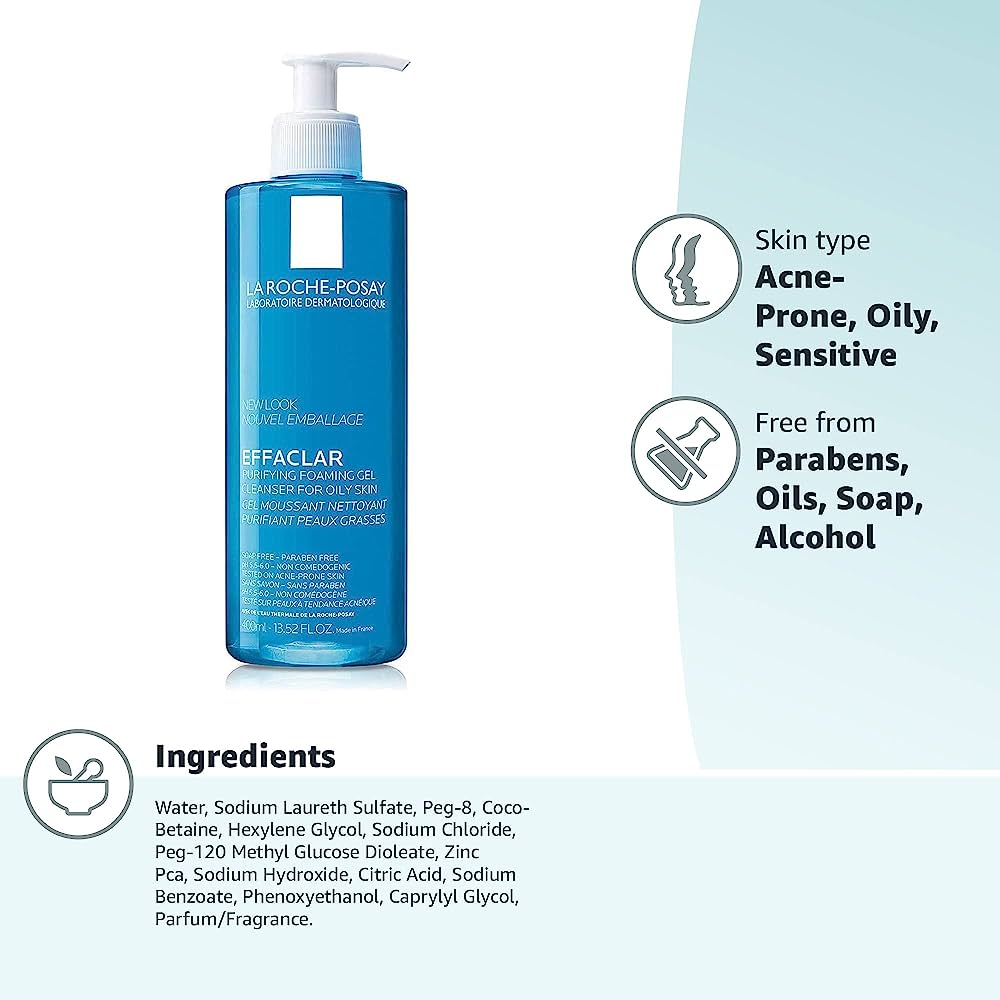 La Roche-Posay Effaclar Purifying Foaming Gel For oily Sensitive Skin (400ml)