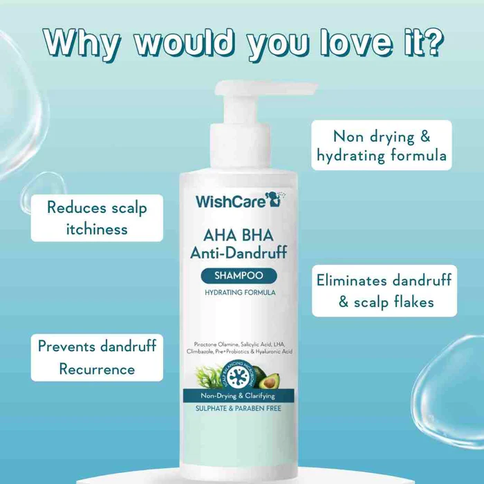 Wishcare AHA BHA Anti-Dandruff Shampoo (250ml)