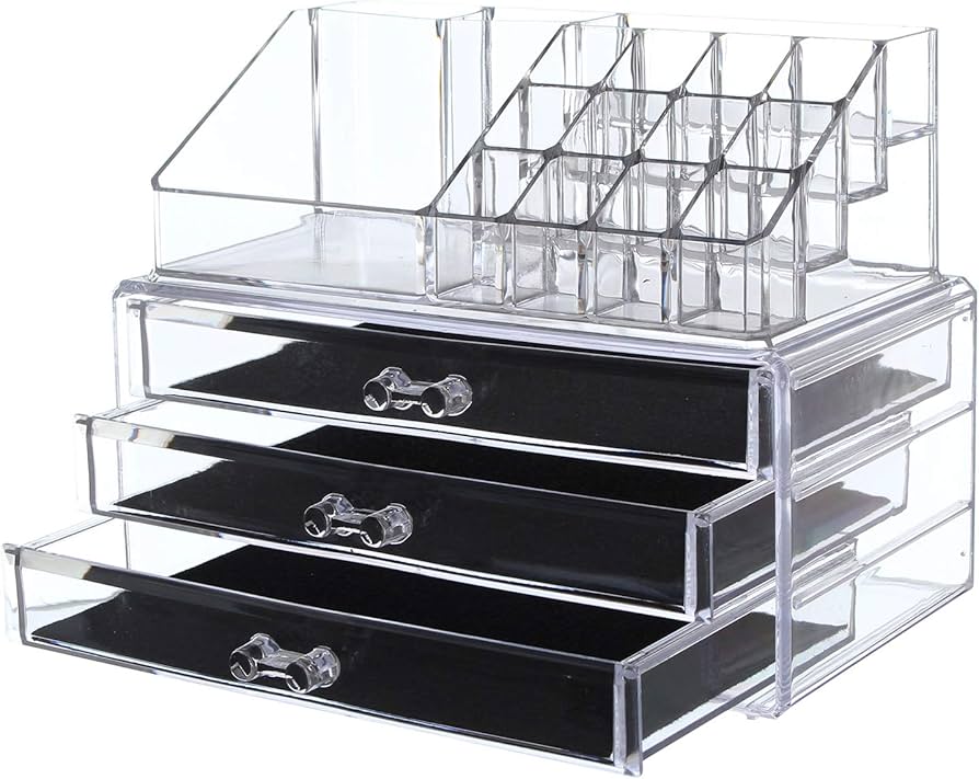 Blink Nilzone 3 Drawer Acrylic Cosmetic Storage Box with Drawers Cosmetic Jewellery Organizers Storage Box