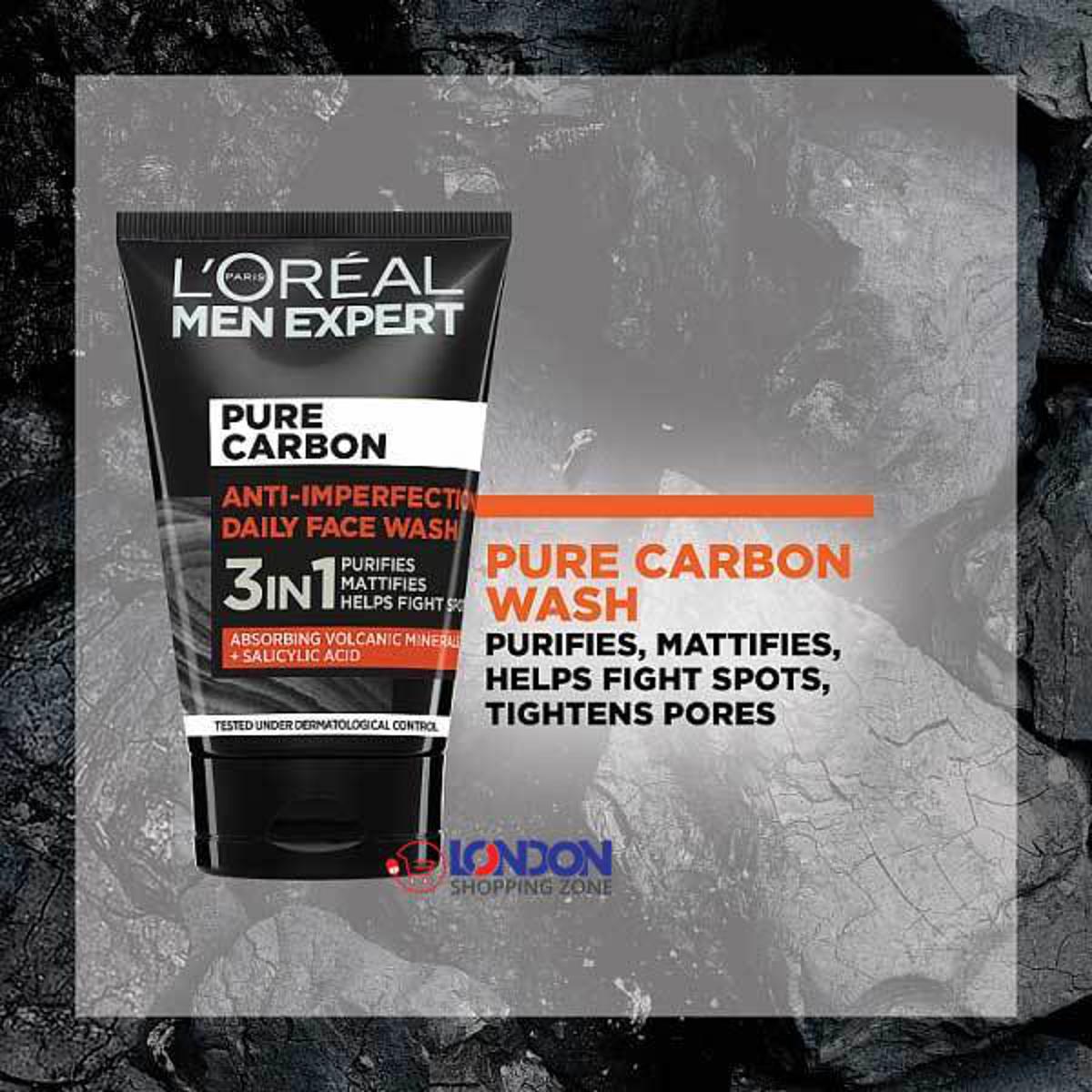 L’Oreal Men Expert Pure Carbon Anti Imperfection 3 in 1 Daily Face Wash (100ml)