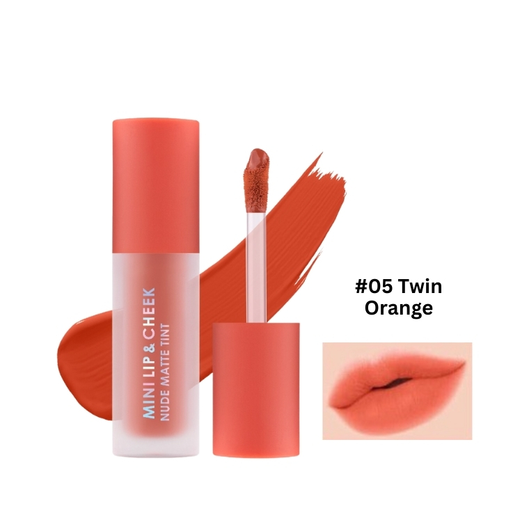 Cathy Doll Mini Lip & Cheek Nude Matte Tint #05 Twin Orange