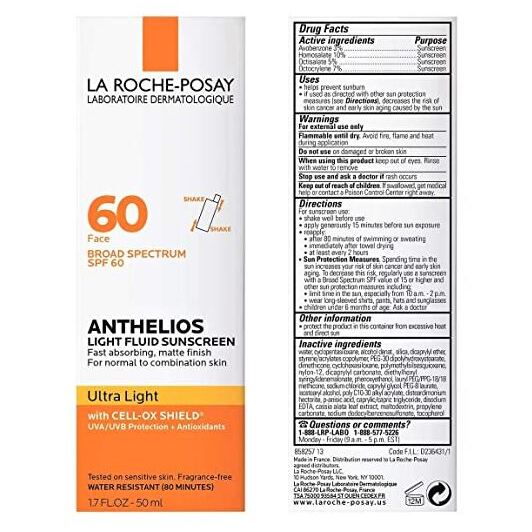 La Roche-Posay Anthelios Ultra Light Fluid Facial Sunscreen SPF 60 (50ml)