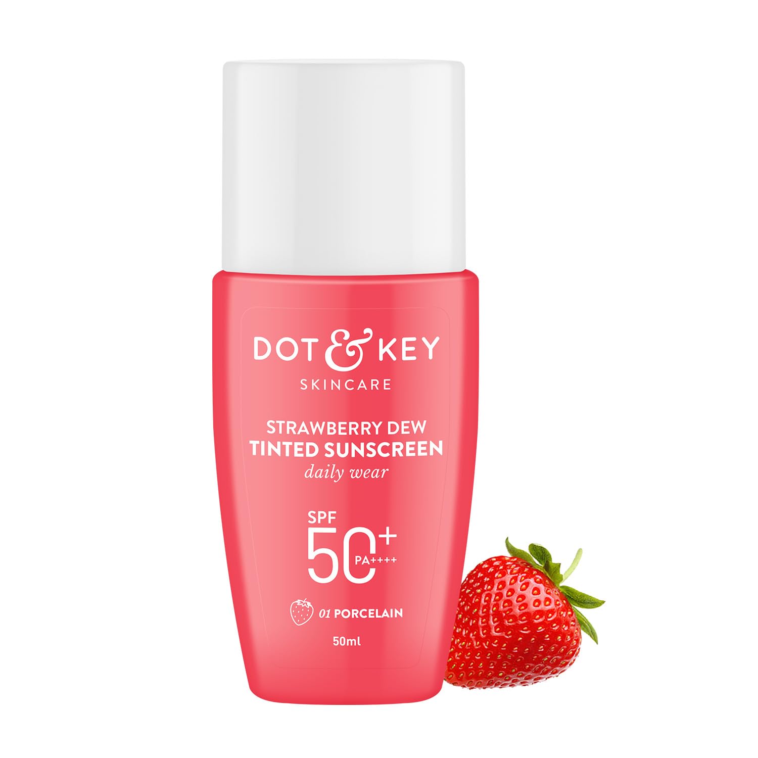 Dot & Key Strawberry Dew Tinted Sunscreen SPF 50+ Pa++++ - 01 Porcelain (50ml)