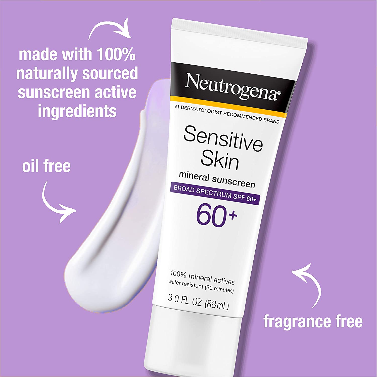 Neutrogena Sensitive Skin Mineral Sunscreen Broad Spectrum SPF 60+ (88 ml)