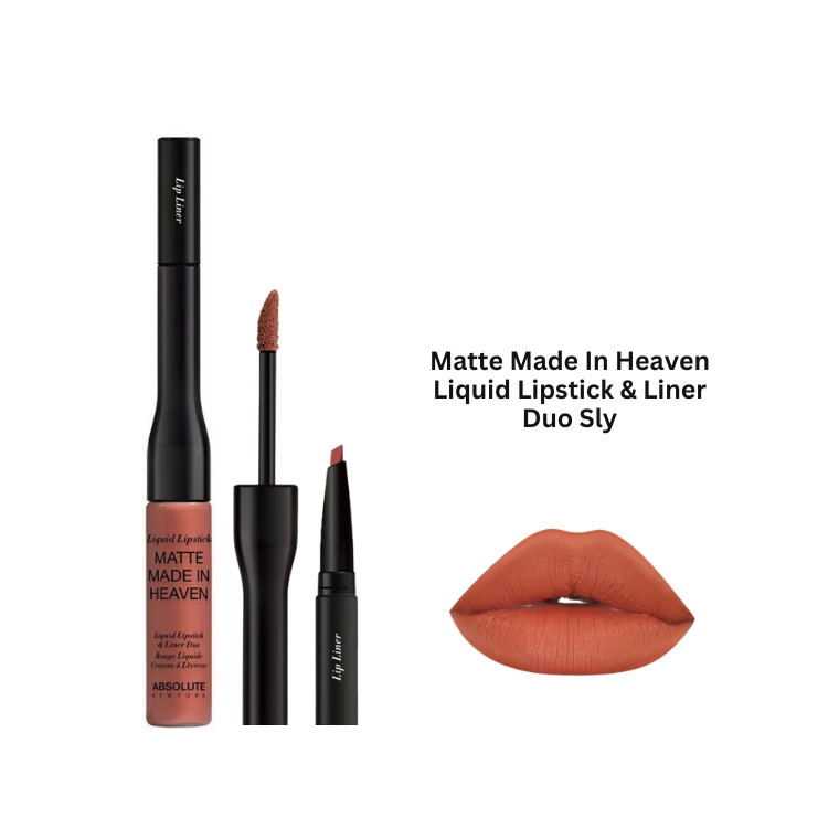 Absolute New York Matte Made In Heaven Liquid Lipstick & Liner Duo Sly (4.2gm)