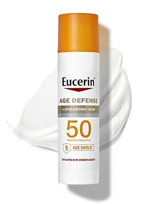 Eucerin Age Defense SPF 50 Face Sunscreen Lotion with Hyaluronic Acid (75ml)