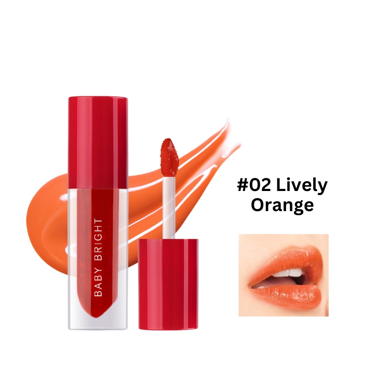 Baby Bright Lip & Cheek Watermelon Gel Tint #02 Lively Orange (2.5gm)