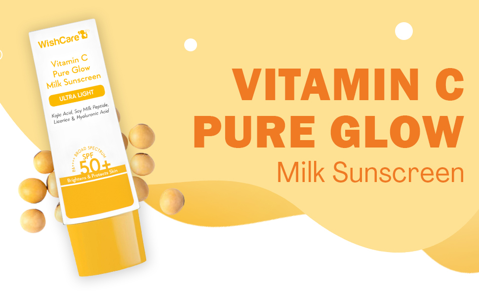 WishCare Vitamin C Pure Glow Milk Sunscreen (50gm)