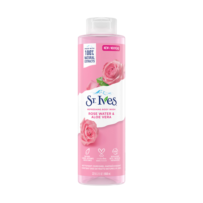 St. Ives Rose water & Alo Vera Refreshing Body Wash (650ml)