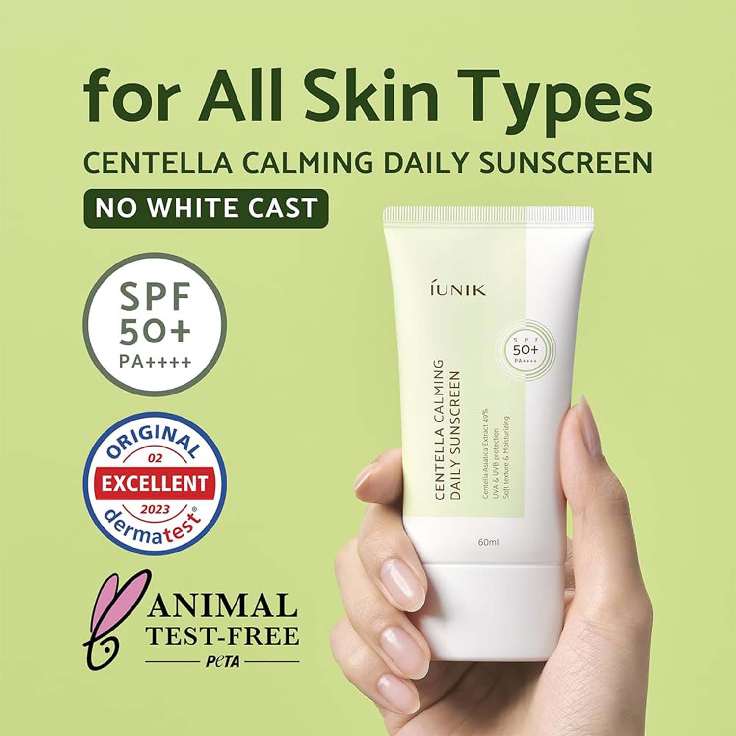 Iunik Centella Calming Daily Sunscreem SPF50 (60ml)