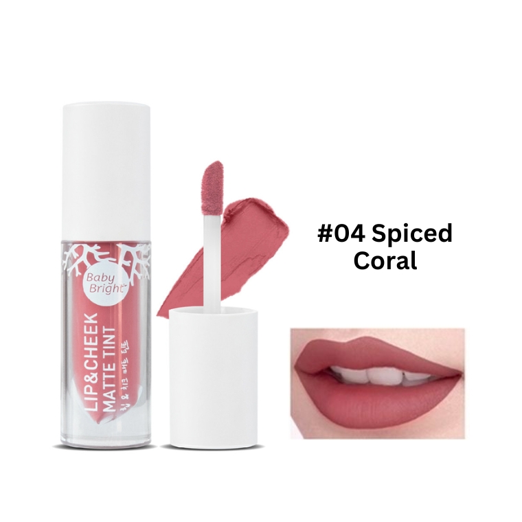 Baby Bright Lip & Cheek Matte Tint #04 Spiced Coral (2.4gm)