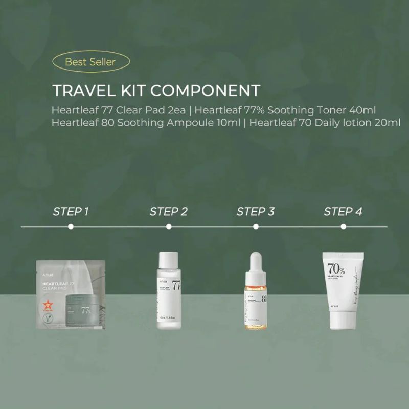 Anua Heartleaf Soothing Trial Kit (2 pads+40ml+10ml+20ml)