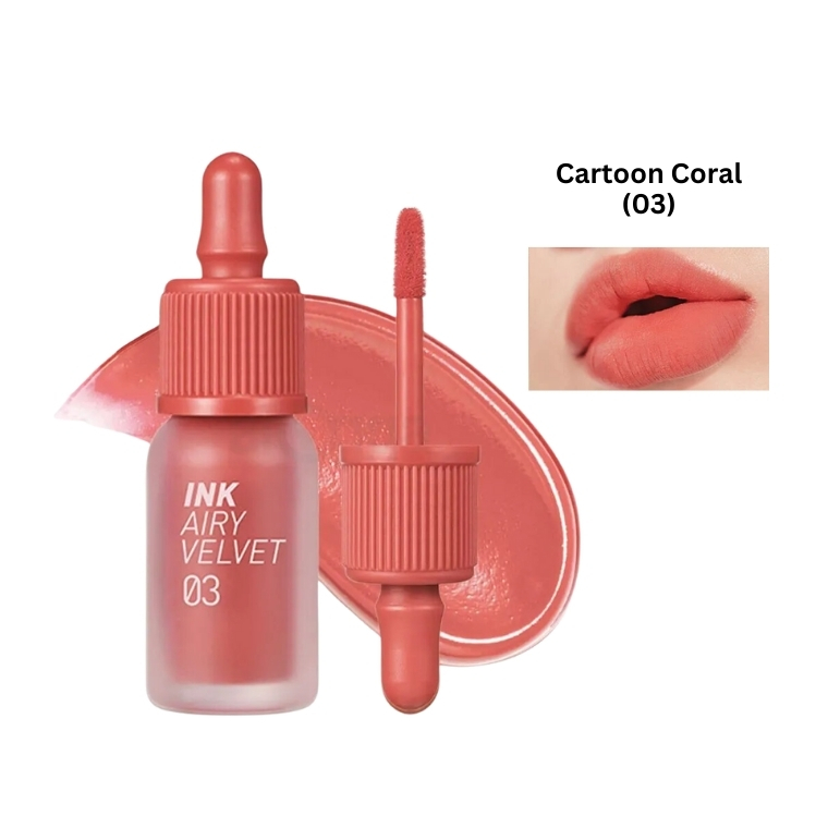 Peripera Ink Airy Velvet Lip Tint - Cartoon Coral (03)