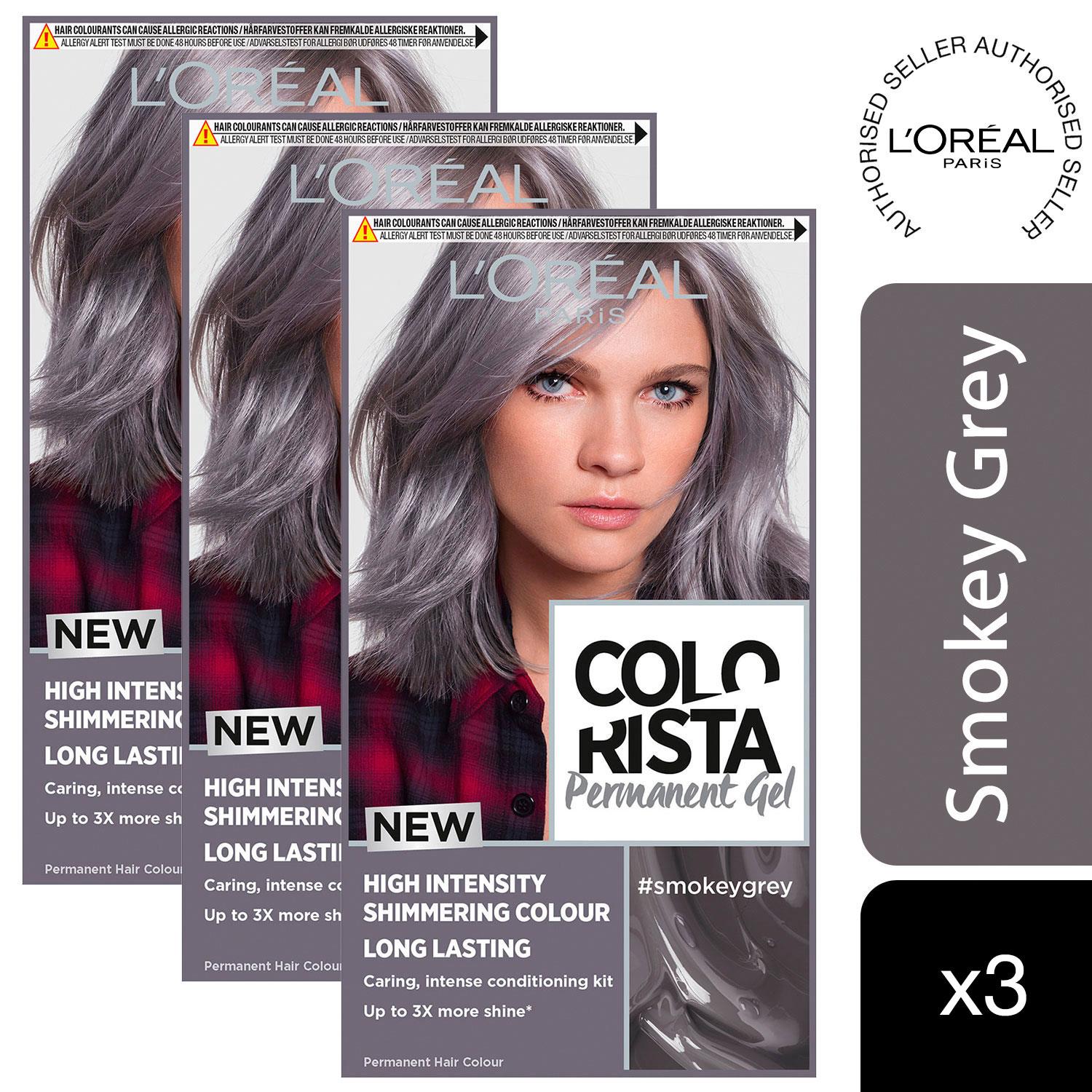 Loreal Colorista Smokey Grey Silver Permanent Hair Dye Gel Shimmering Colour