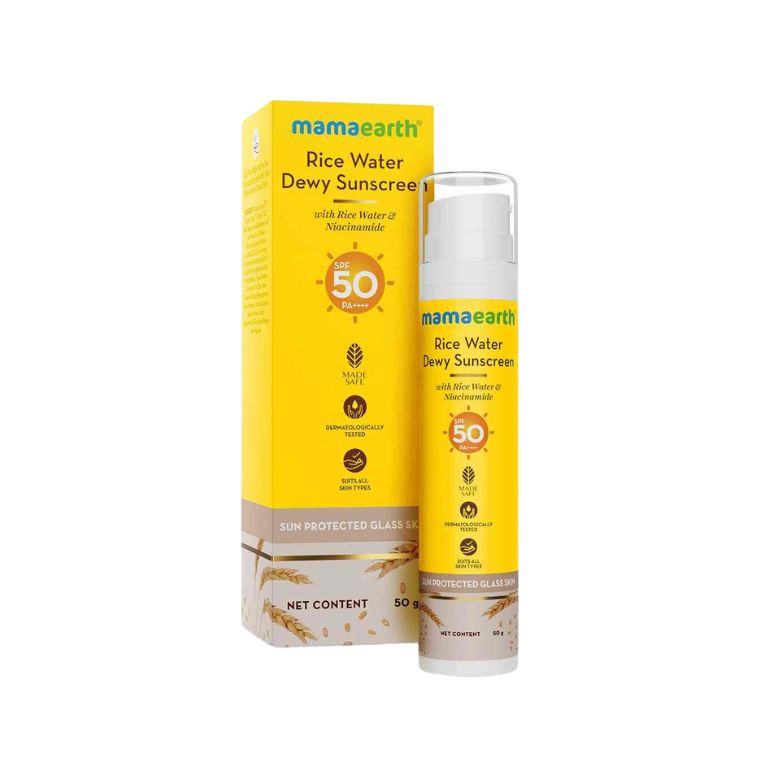 Mamaearth Rice Water Dewy Sunscreen with Rice Water & Niacinamide (50gm)