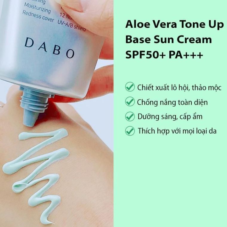 Dabo Aloe Vera Tone Up Base Sun Cream SPF50+ PA+++ (70ml)