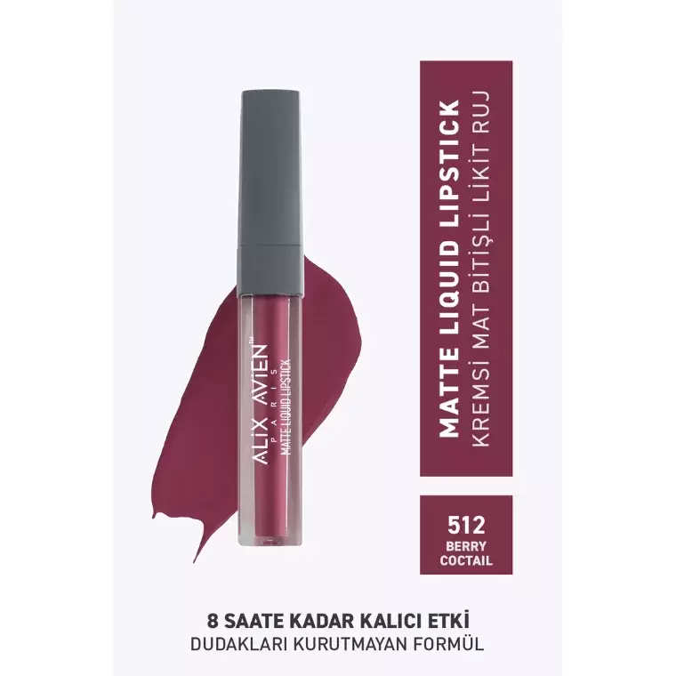 Alix Avien Paris Matte Liquid Lipstick #512 Berry Coctail (3ml)