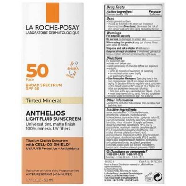 LA ROCHE-POSAY Anthleios Light Fluid Mineral Sunscreen SPF50 (50ml)