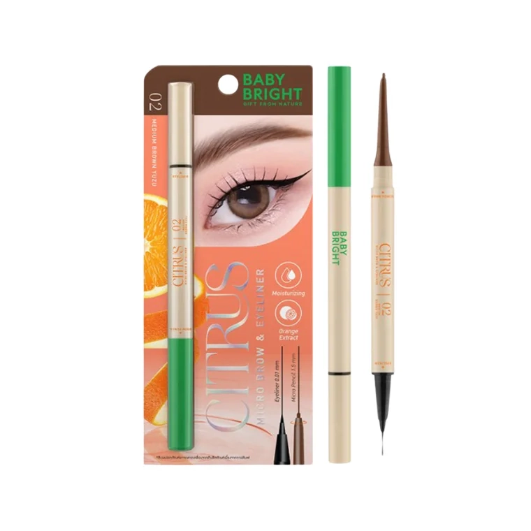 Baby Bright Citrus Micro Brow & Eyeliner #02 Medium Brown Yuzu (0.06gm+0.3ml)