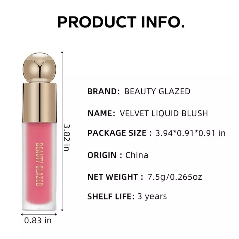 Beauty Glazed Weightless Creme Liquid Blush- 101 Happy (7.5gm)