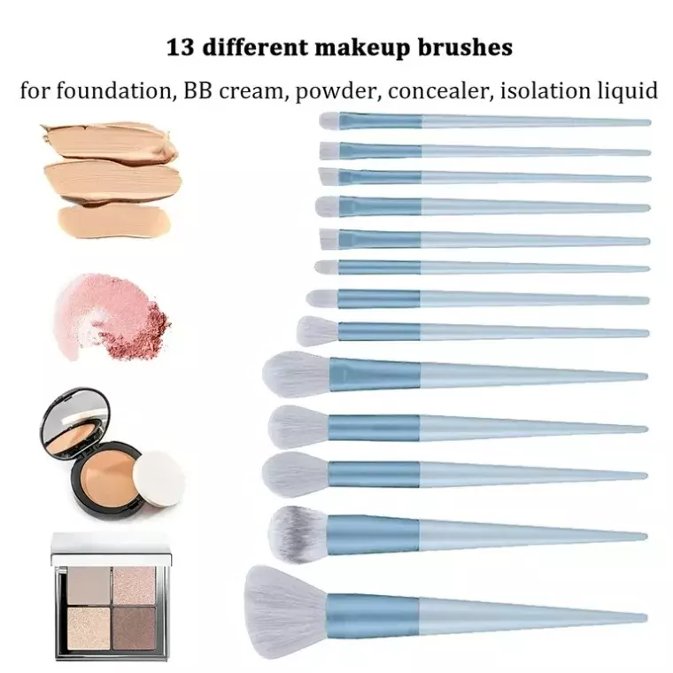 Blink Cosmetic Brush Set for Eye & Face-Brown (13pcs)