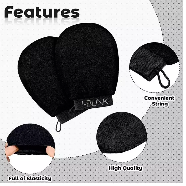 Blink Body Scrubber Exfoliator Gloves - Black