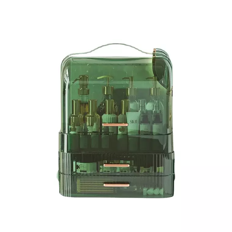 Blink Transparent Green Elegant Multi Function Make Up Case Cosmetic Storage Box