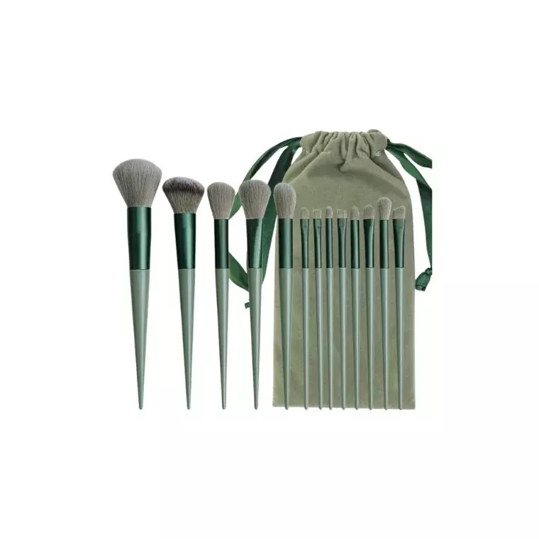 Blink Cosmetic Brush Set for Eye & Face-Green (13pcs)