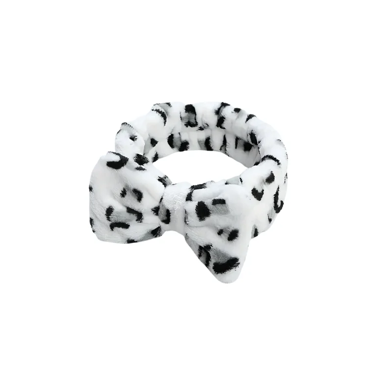 Blink Leopard Print flannel Hairband Womens Butterfly Headband 01 # White
