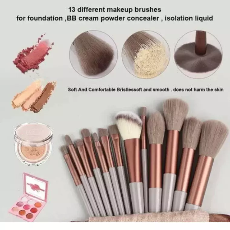 Blink Cosmetic Brush Set for Eye & Face-Green (13pcs)