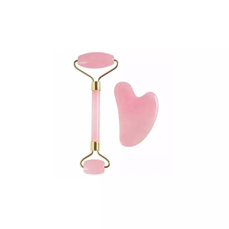 Blink Rose Quartz Facial Roller +Guasa Set