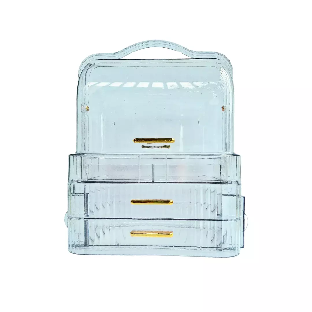 Blink Transparent white Elegant Multi Function Make Up Case Cosmetic Storage Box