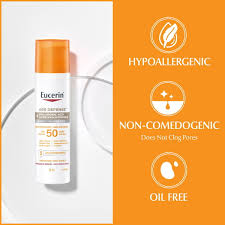 Eucerin Age Defense SPF 50 Face Sunscreen Lotion with Hyaluronic Acid (75ml)