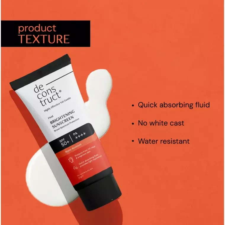 Deconstruct Fluid Brightening Sunscreen with spf 50+ Prevents Tanning & Provides a Brightening (50gm)