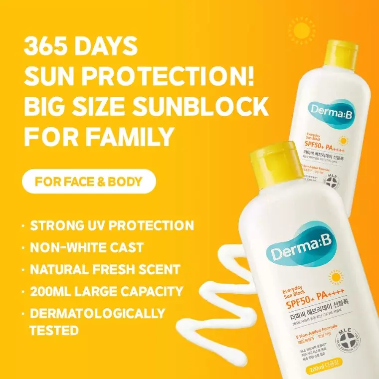 DERMA:B Everyday Sun Block SPF50+ PA++++ (200ml)