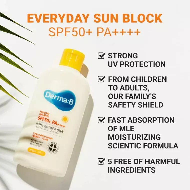 DERMA:B Everyday Sun Block SPF50+ PA++++ (200ml)