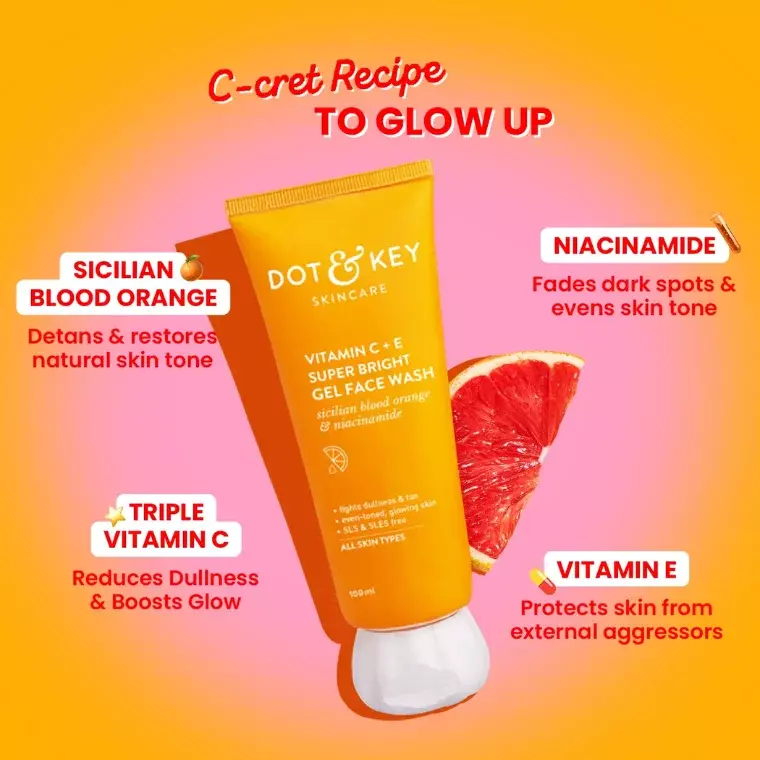 Dot & Key Vitamin C + E Super Bright Gel Face Wash (100ml)