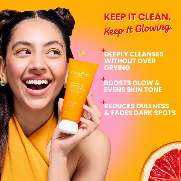 Dot & Key Vitamin C + E Super Bright Gel Face Wash (100ml)