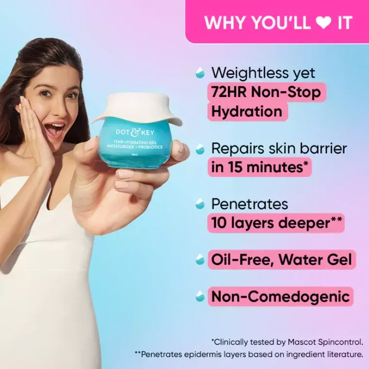 Dot & Key 72Hr Hydrating Gel + Probiotics Moisturizer (60ml)