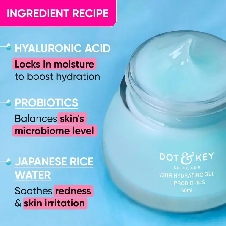 Dot & Key 72Hr Hydrating Gel + Probiotics Moisturizer (60ml)
