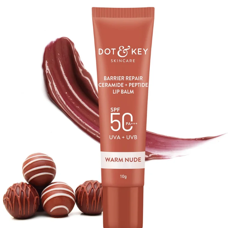 Dot & Key SPF50 Ceramide & Peptide Barrier Repair Lip Balm warm nude (10gm)