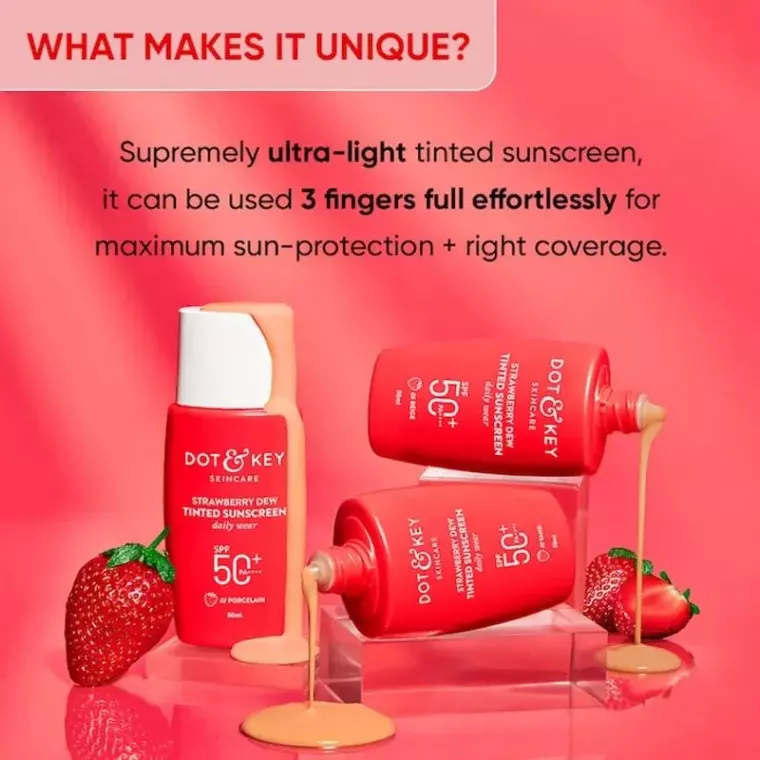 Dot & Key Strawberry Dew Tinted Sunscreen 02 Warm Ivory SPF 50+ PA (50ml)