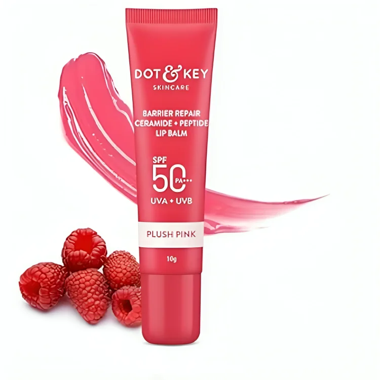 Dot & Key SPF 50 Ceramide+Peptide Lip Balm Plush Pink (10gm)